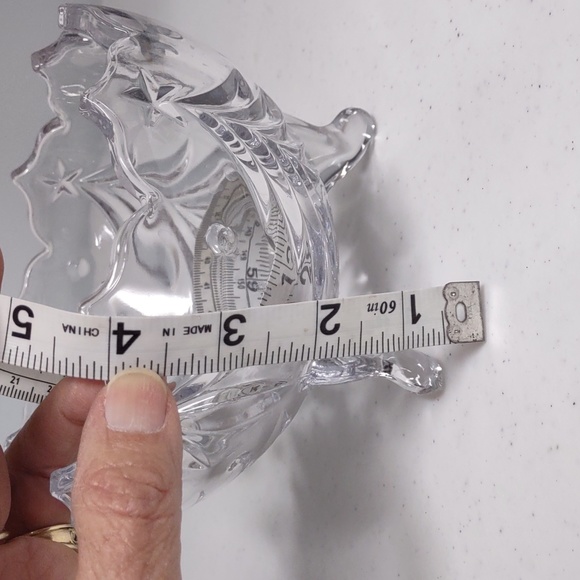 🎅 Three footed glass candy dish with Christmas tree & star motif🎄🤶 - Picture 9 of 9